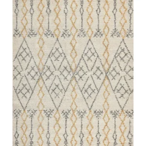 Tappeto cotone panna giallo e nero 160 x 230 cm KADAPA