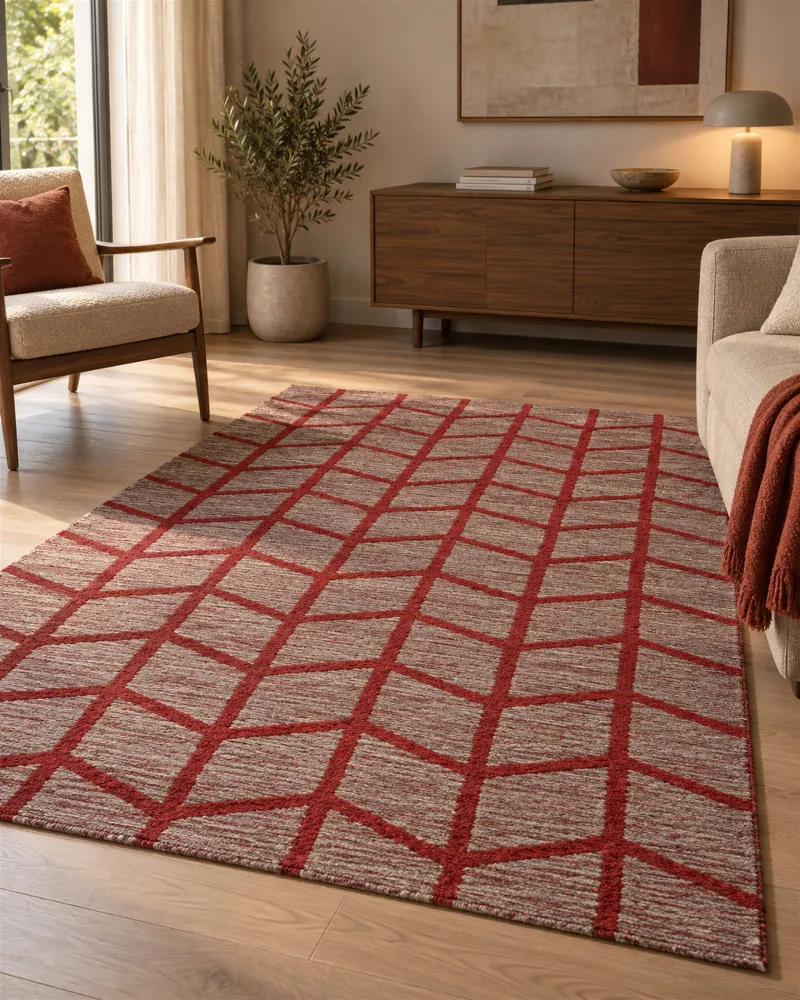 Tappeto cotone rosso 160 x 230 cm SIVAS