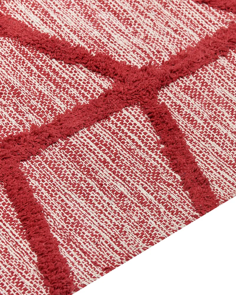 Tappeto cotone rosso 160 x 230 cm SIVAS