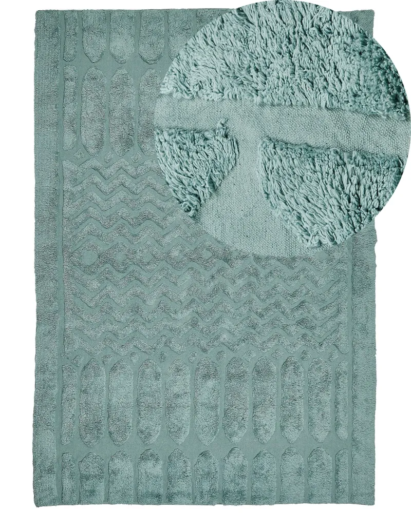 Tappeto cotone verde menta 160 x 230 cm SIRNAK