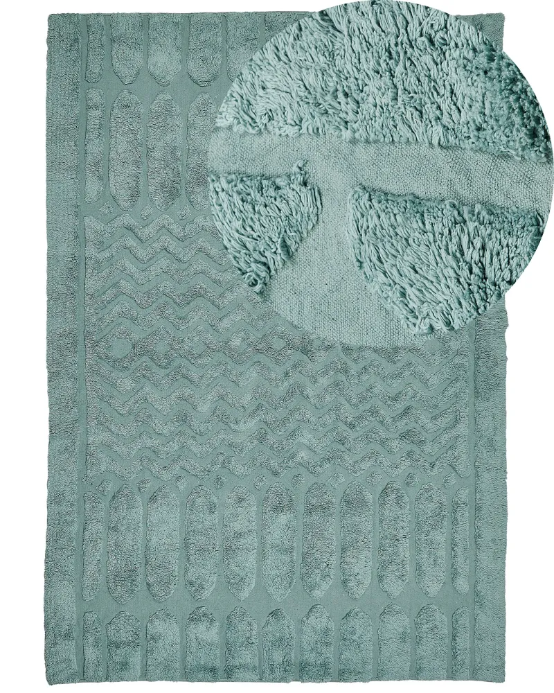 Tappeto cotone verde menta 160 x 230 cm SIRNAK