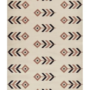 Tappeto kilim cotone crema e nero 160 x 230 cm NIAVAN