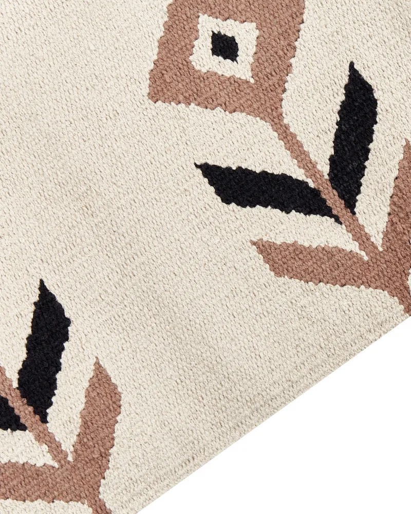 Tappeto kilim cotone nocciola e nero 80 x 150 cm NIAVAN