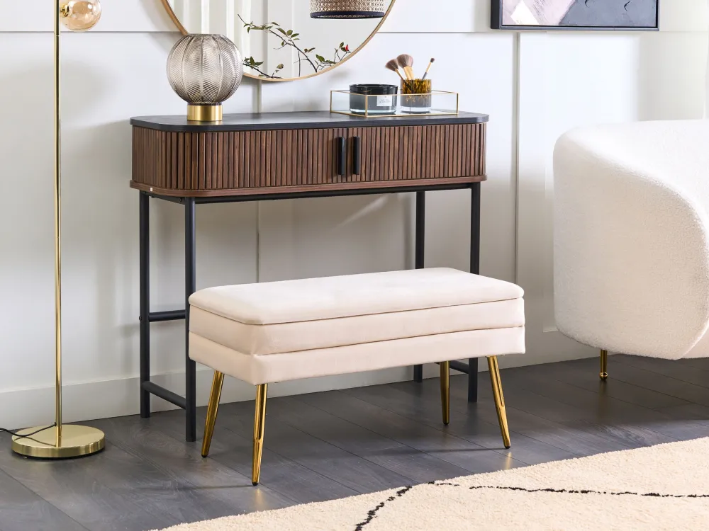 Tappeto per Ingresso Bedroom Storage Bench White DURHAM