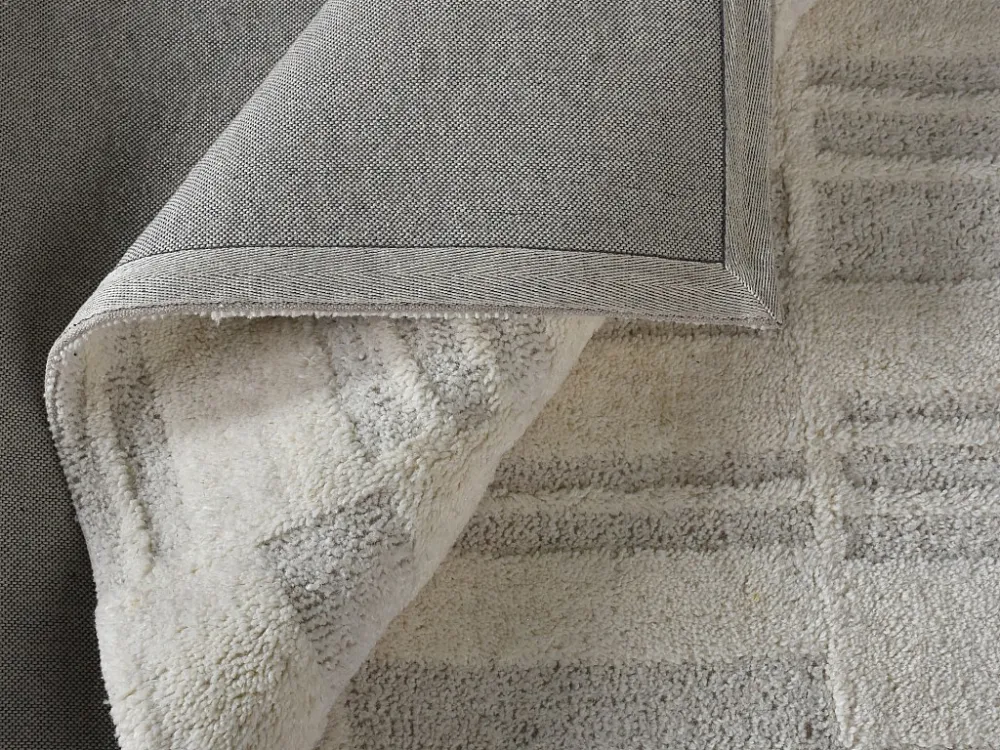 Tappeto rilievo 100% Lana della Nuova Zelanda 160 x 230 cm 2000 g/m2 Avorio DALILA
