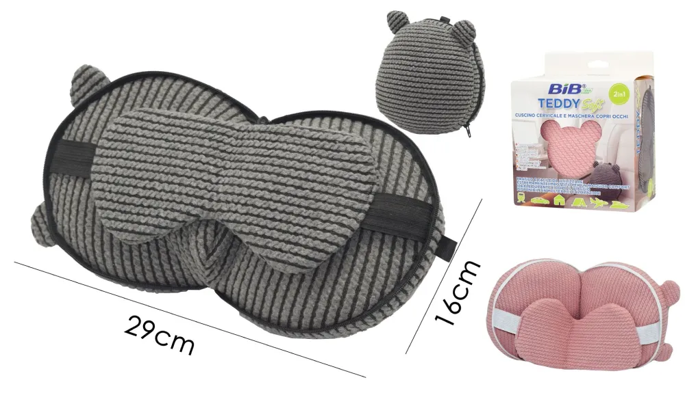 CUSCINO CERVICALE CON MACHERA OCCHI 2IN1 1/48