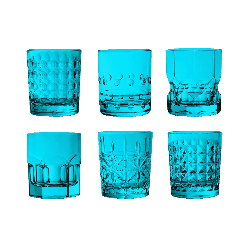 Set 6 Bicchieri Acqua Turchese - Crystal Touch Acrilico