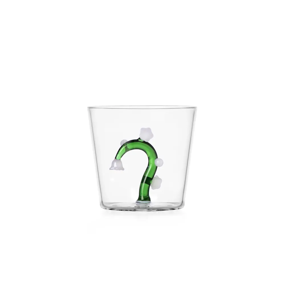 ICHENDORF Botanica Tumbler Bicchieri con Fiori Interni Set 6 Pezzi 300ml Vetro Borosilicato