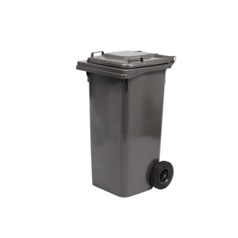 Portaimmondizia quadro - lt.120 - c/ruote-grigio