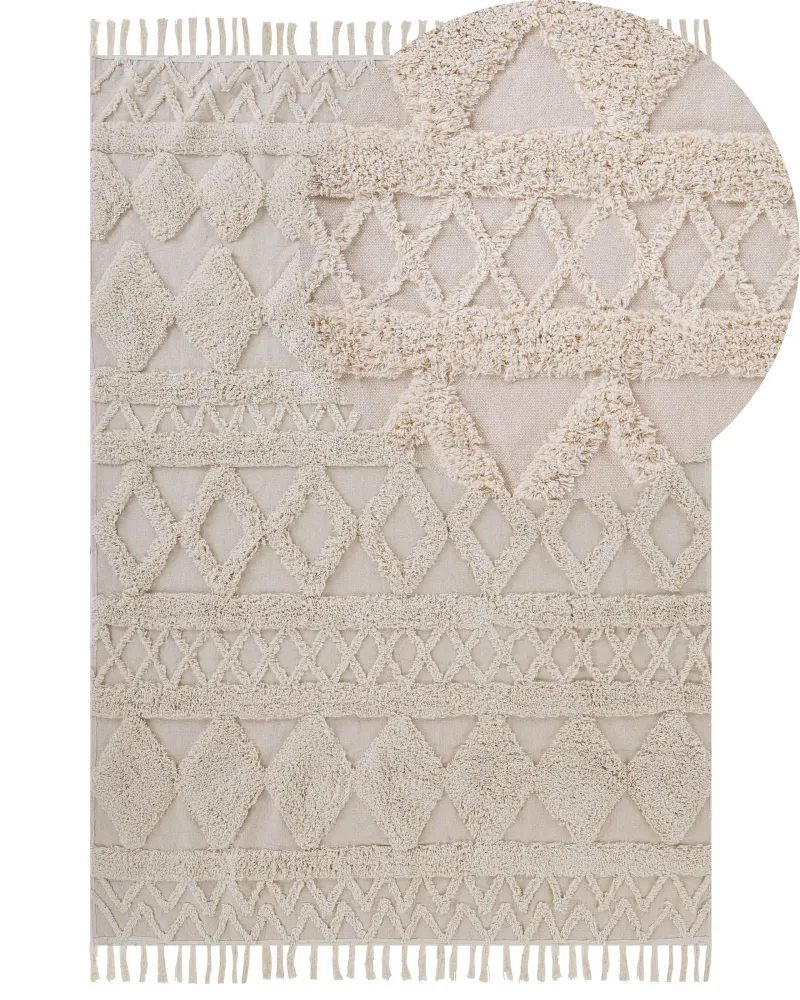 Tappeto beige cotone 160 x 230 cm DIDIM