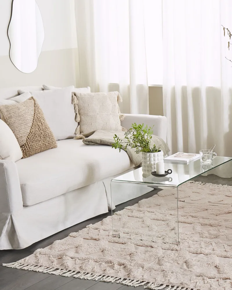 Tappeto beige cotone 160 x 230 cm DIDIM