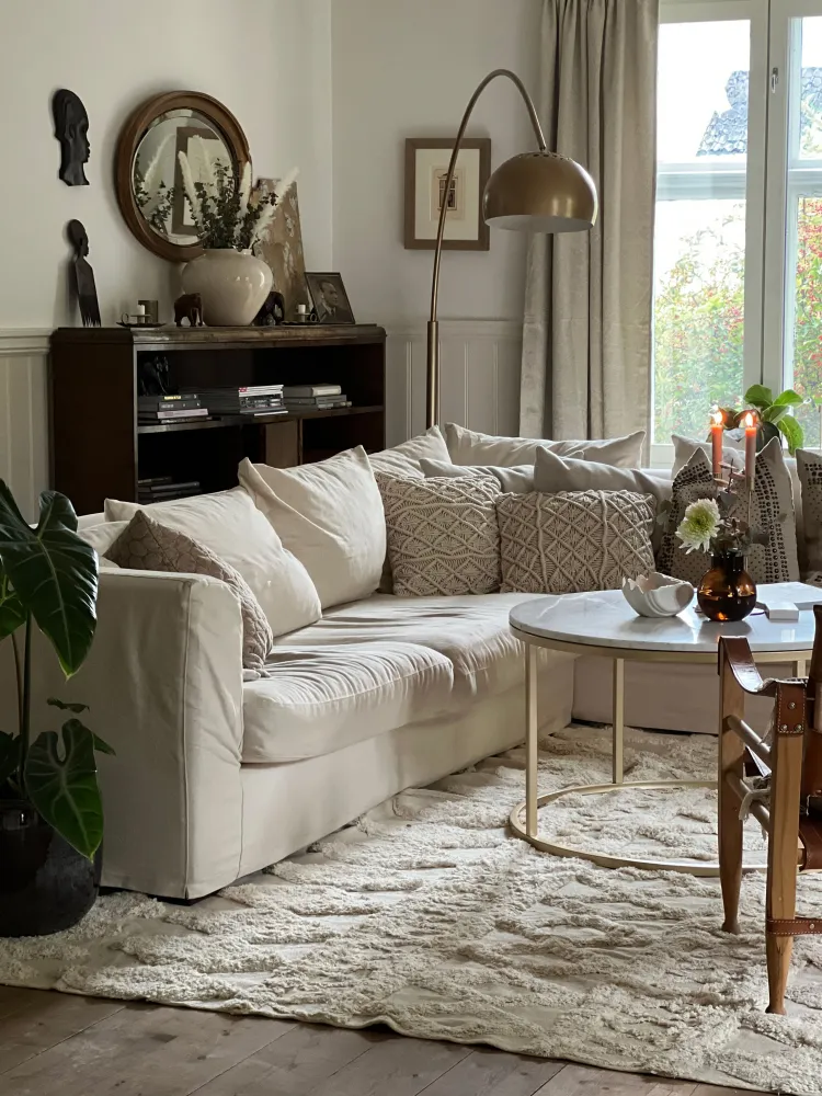 Tappeto beige cotone 160 x 230 cm DIDIM