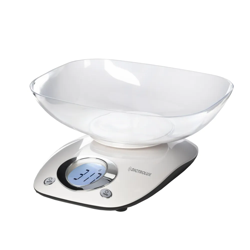 DICTROLUX - Bilancia da Cucina Digitale Bianca 5kg con Display