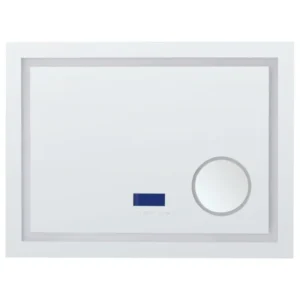 LED Wall Mirror Bluetooth Speaker 60 x 80 cm Silver THAIX
