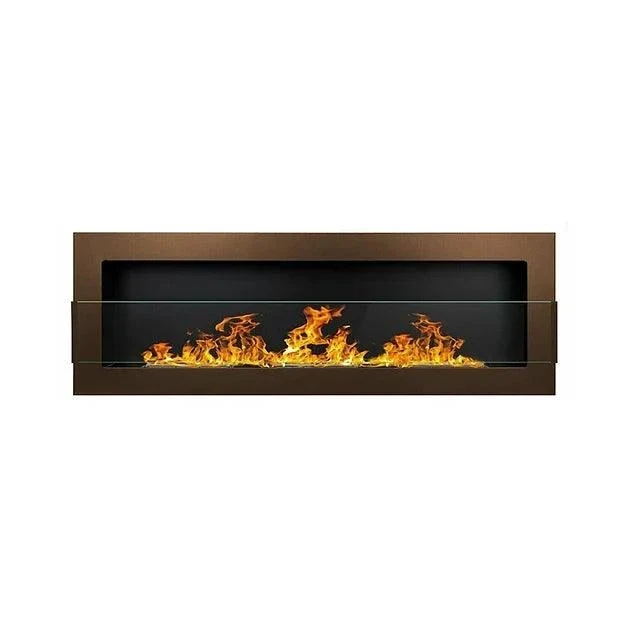 Biocamino 1200x400 mm con vetro - bronzo/marrone YNOT
