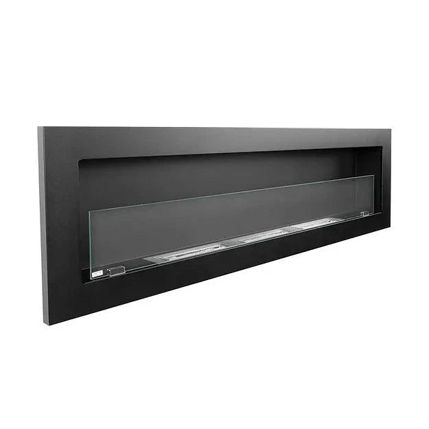Biocamino 1400x400 mm con vetro - nero opaco YNOT