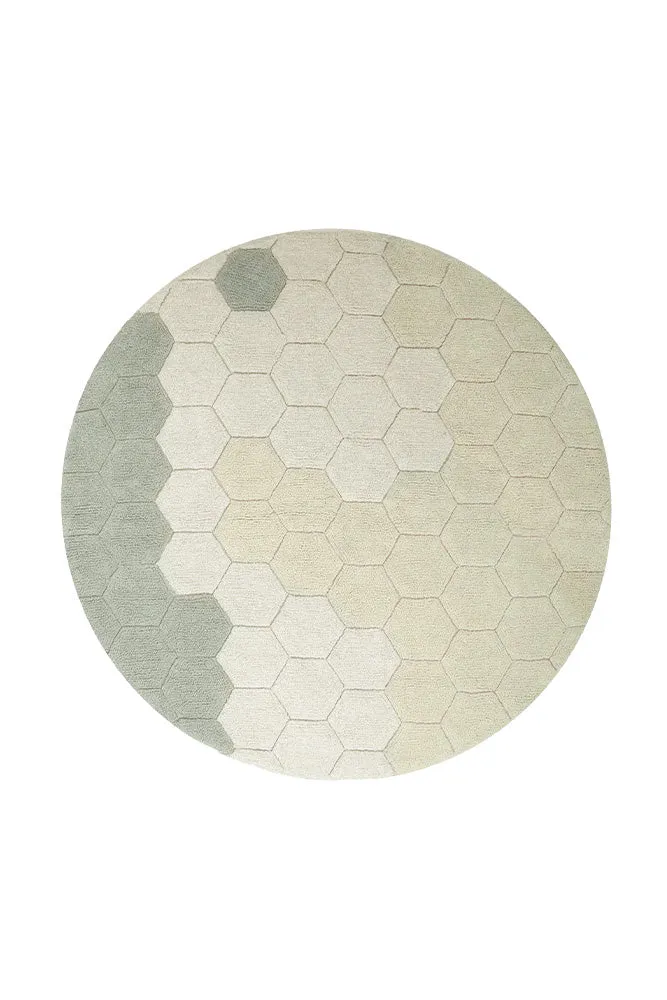Lorena Canals Tappeto rotondo nido d'ape blu salvia per bambini 140 cm