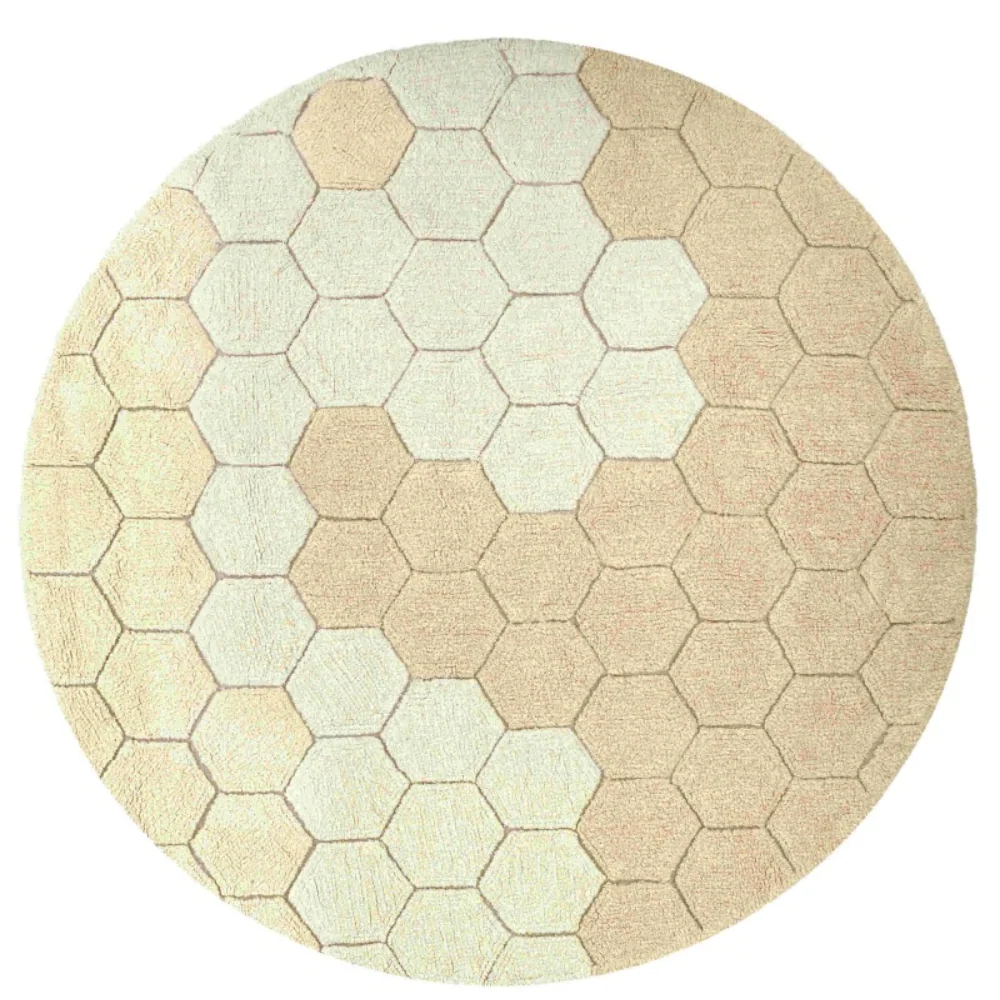 Lorena Canals Tappeto rotondo nido d'ape dorato 140 cm per bambini
