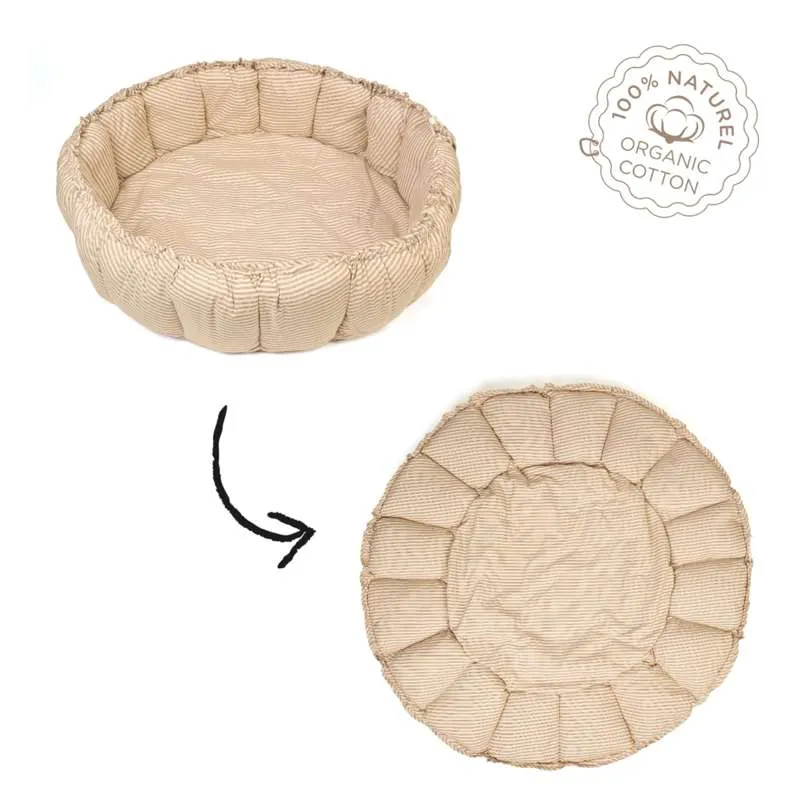 Play & Go Bloom - Nido per bambini/Tappeto da gioco - Strisce Marroni
