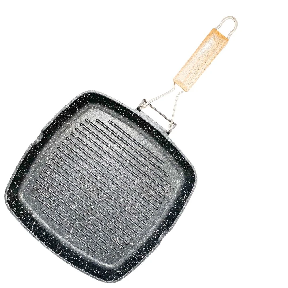 Bistecchiera Antiaderente Induzione - Manico Pieghevole Salvaspazio - 28cm x 28cm