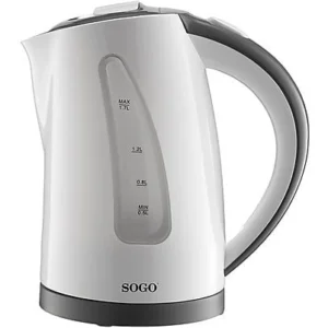 Bollitore elettrico 1,7 L 2200W senza fili con indicatore livello acqua e base girevole 360° Sogo