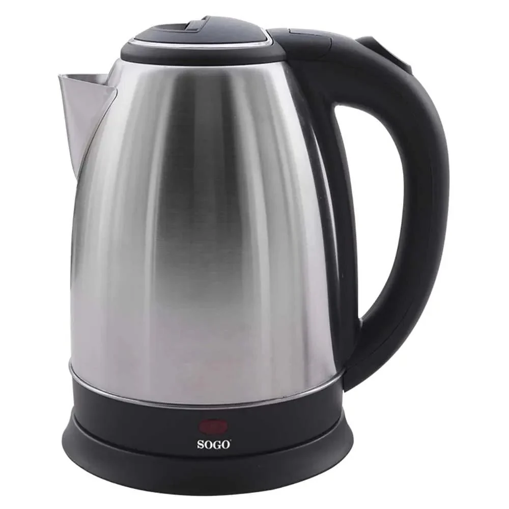 Bollitore elettrico inox 1,8 L 1500W senza fili con base 360° e spegnimento automatico Sogo