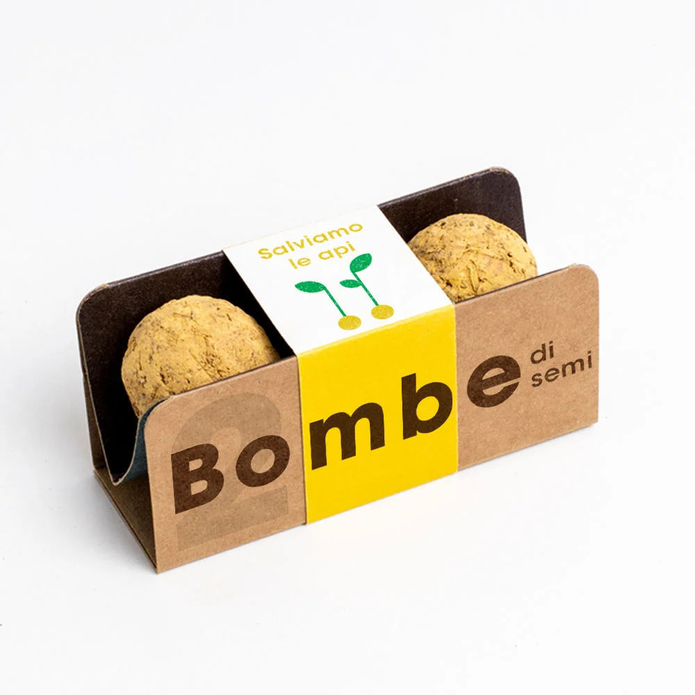Box da 2 Bombe di Semi "Salviamo le Api" per la Biodiversità