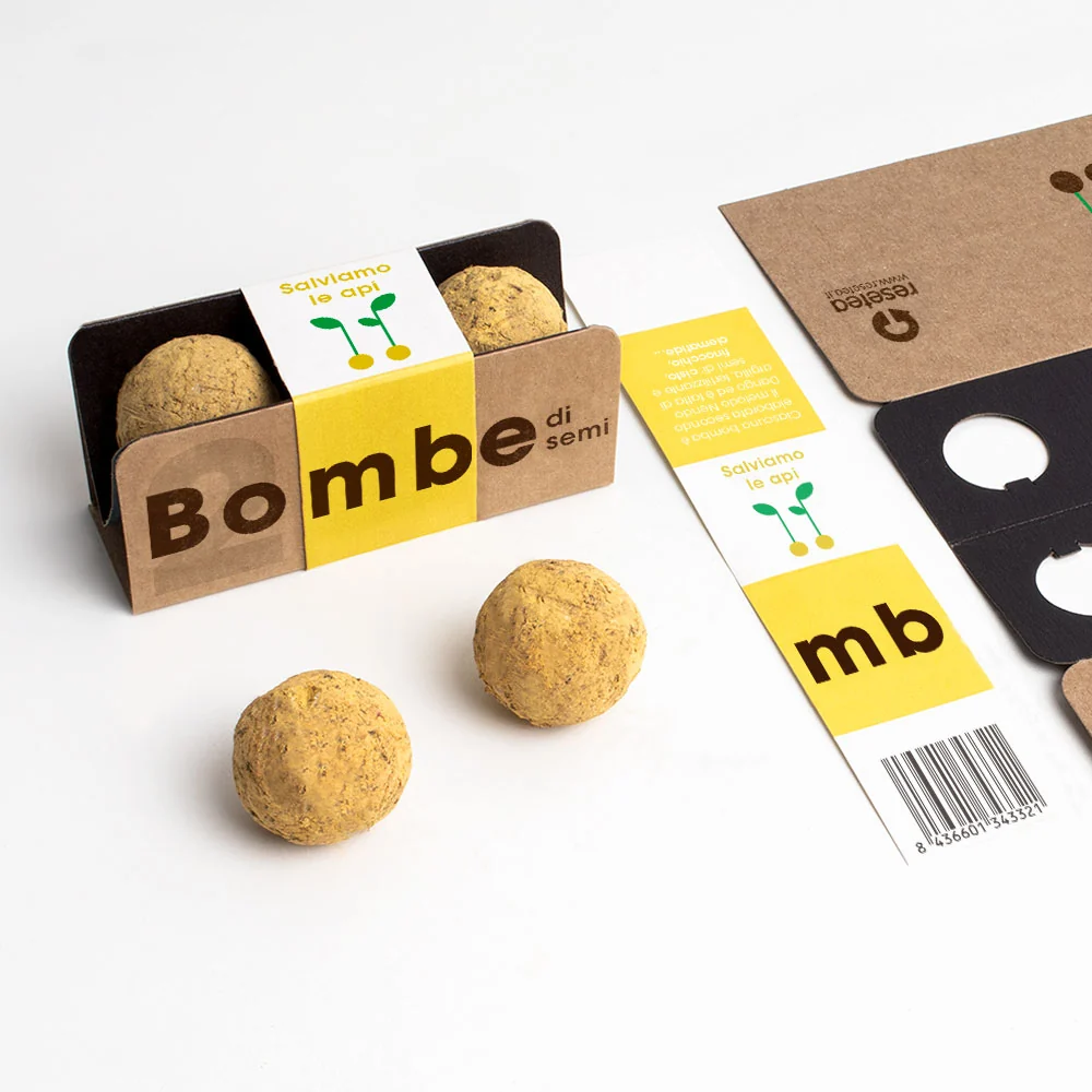 Box da 2 Bombe di Semi "Salviamo le Api" per la Biodiversità