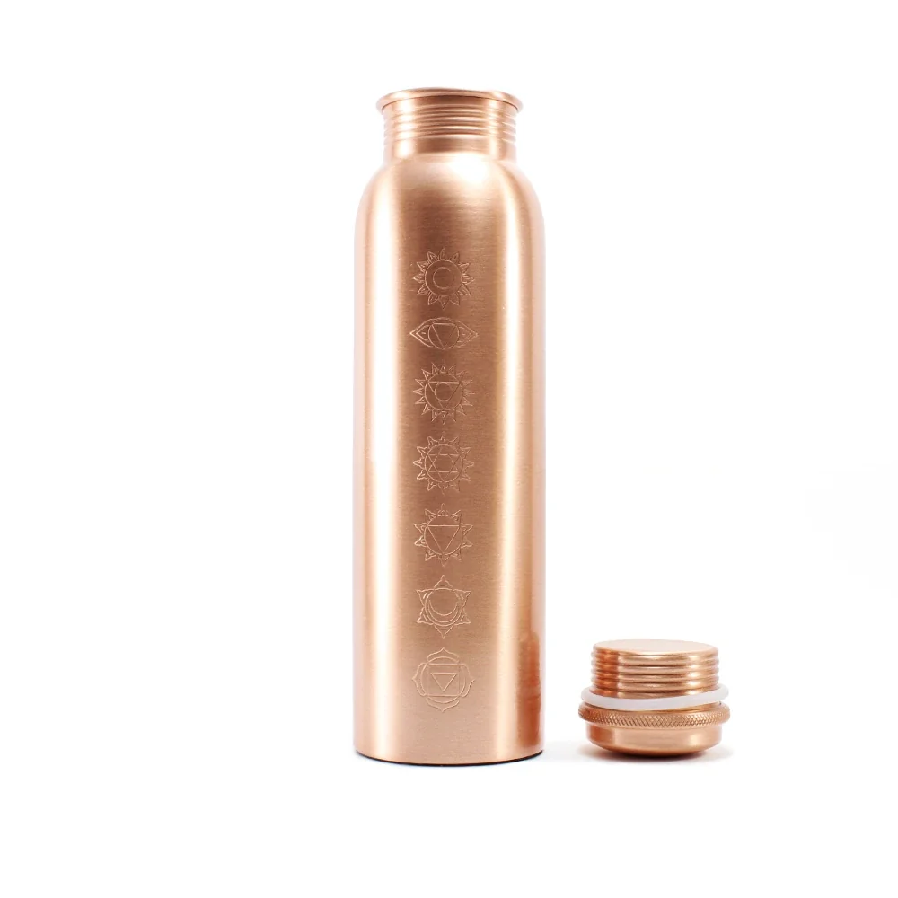 Bottiglia d’Acqua Rame Puro con 7 Chakra Ayurveda Specialist