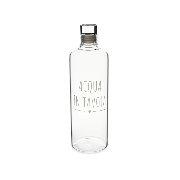 Bottiglia vetro con scritta ACQUA My Home NUVOLE DI STOFFA