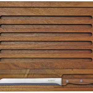 Black Bread Board e Bread KIFE GRUCK BRIME BAMBINE E PANE COLPI FATTO DI ACACIAHOLZ 27.3x38.5x2,5 cm
