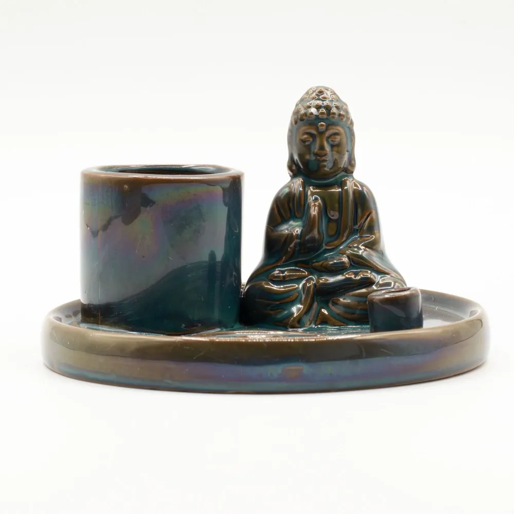 Piatto per Incenso Buddha Multiuso – Ceramica Blu