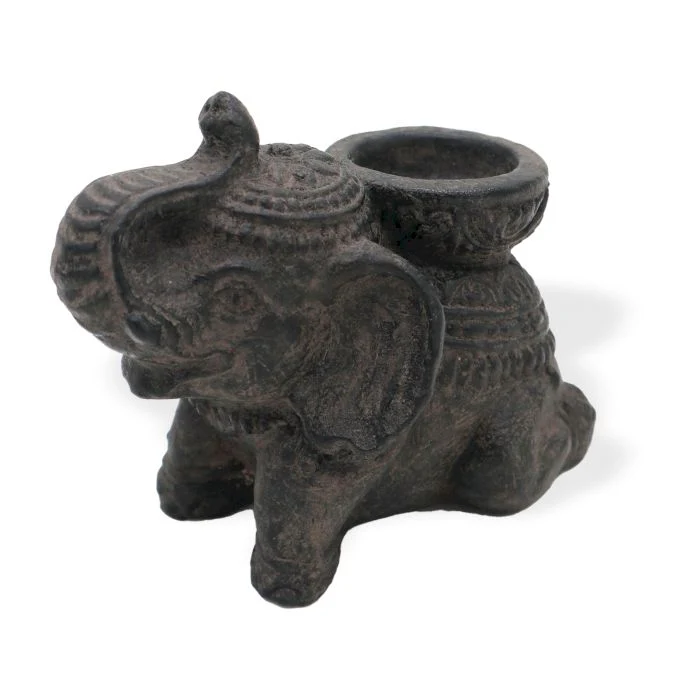 Portaincenso e Portacandele Elefante Nero Antico