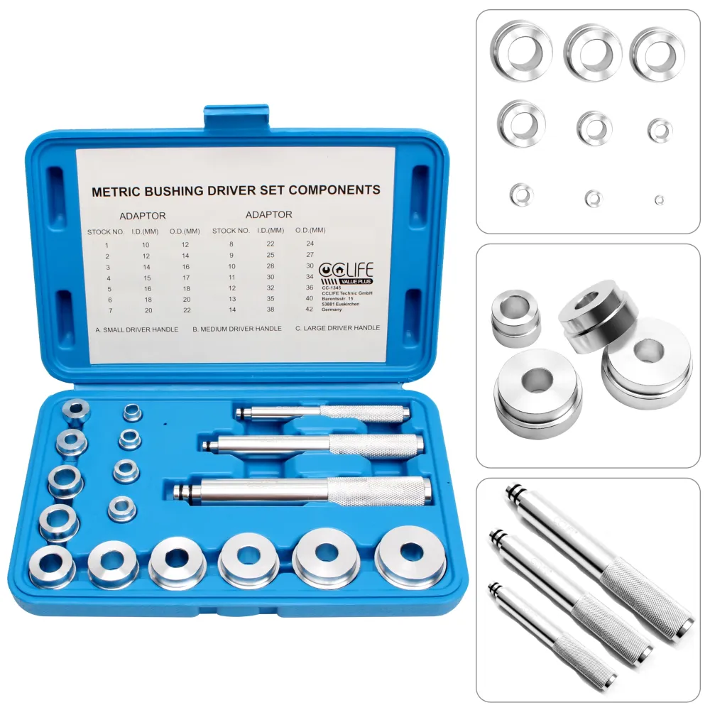 Kit di strumenti per l'installazione di guarnizioni e cuscinetti alluminio, 17 pezzi