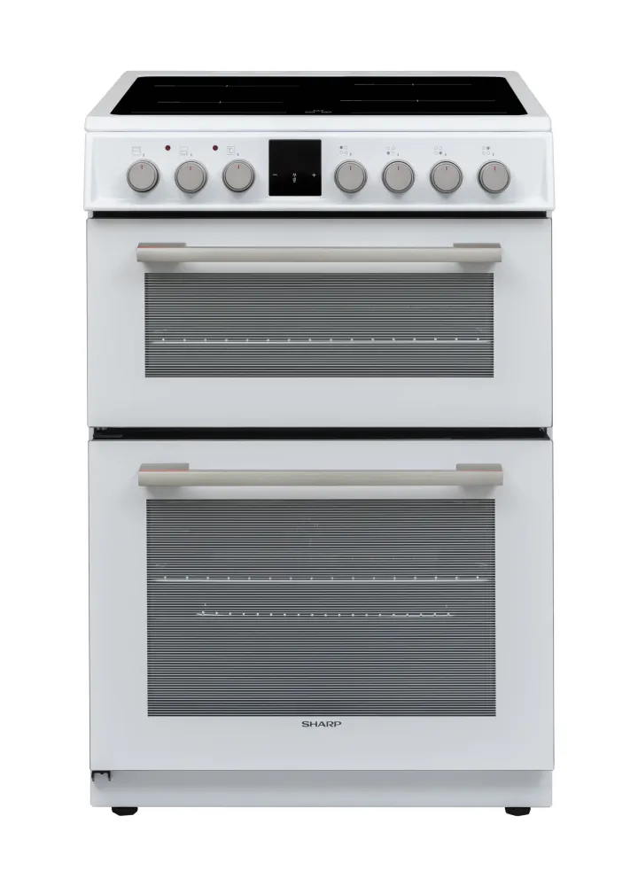 Sharp KF-66DIDD04WM1I-EN Forno Doppio Induzione Libera Installazione 60x60cm, Bianco
