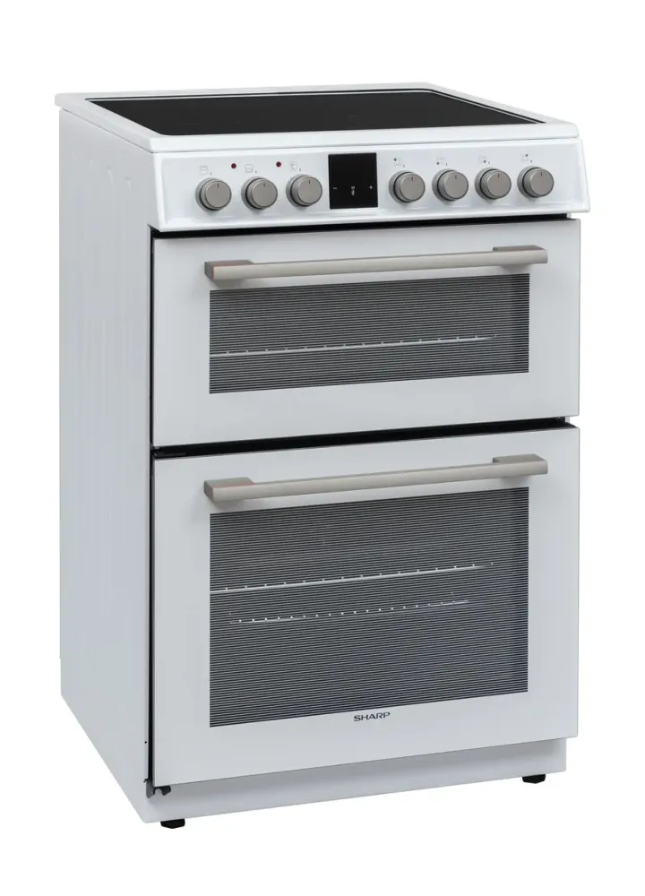 Sharp KF-66DIDD04WM1I-EN Forno Doppio Induzione Libera Installazione 60x60cm, Bianco