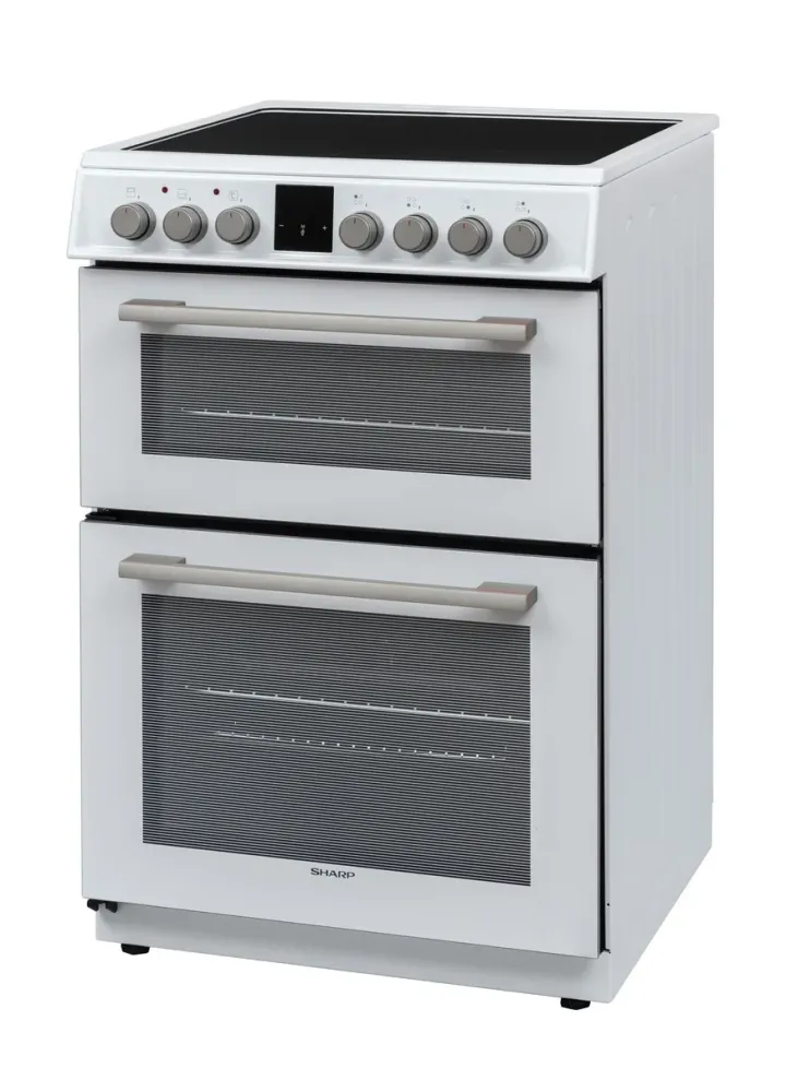 Sharp KF-66DIDD04WM1I-EN Forno Doppio Induzione Libera Installazione 60x60cm, Bianco
