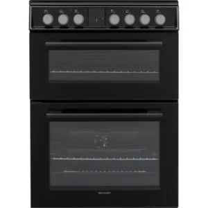 Sharp KF-66DVDD04BM1K-EN Forno Doppio Vitroceramico Libera Installazione 60x60cm, Nero