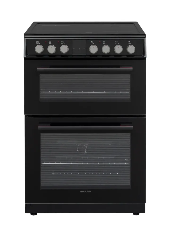 Sharp KF-66DVDD04BM1K-EN Forno Doppio Vitroceramico Libera Installazione 60x60cm, Nero