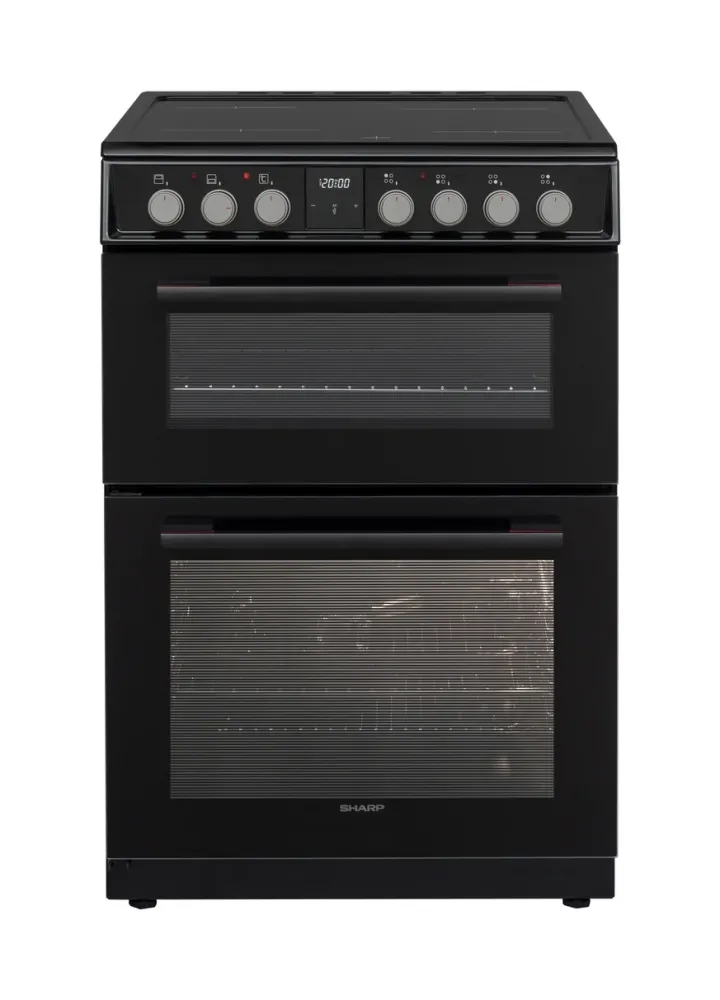 Sharp KF-66DVDD04BM1K-EN Forno Doppio Vitroceramico Libera Installazione 60x60cm, Nero