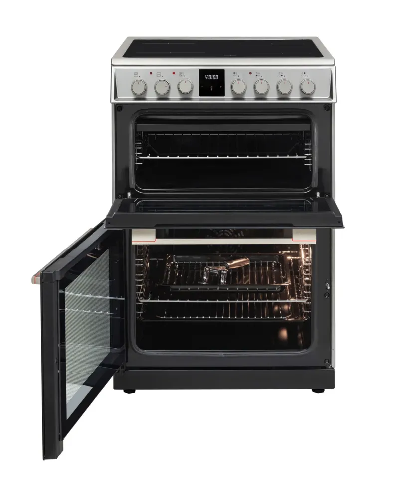 Sharp KF-66DVDD04IM1K-EN Forno Doppio Vitroceramico Libera Installazione 60x60cm, Acciaio Inossidabile