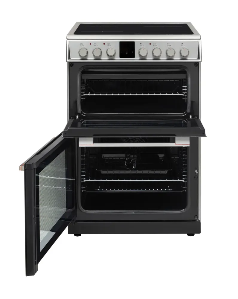 Sharp KF-66DVDD04IM1K-EN Forno Doppio Vitroceramico Libera Installazione 60x60cm, Acciaio Inossidabile