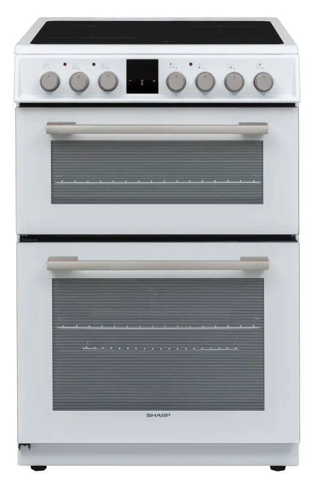 Sharp KF-66DVDD04WM1K-EN Forno Doppio Vitroceramico Libera Installazione 60x60cm, Bianco