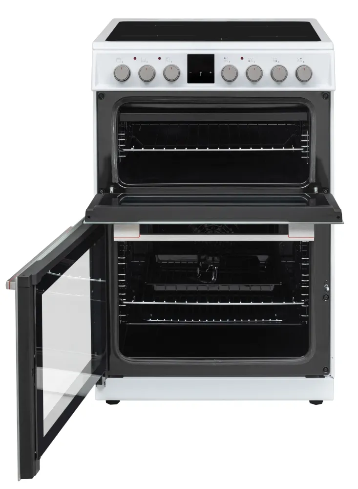 Sharp KF-66DVDD04WM1K-EN Forno Doppio Vitroceramico Libera Installazione 60x60cm, Bianco