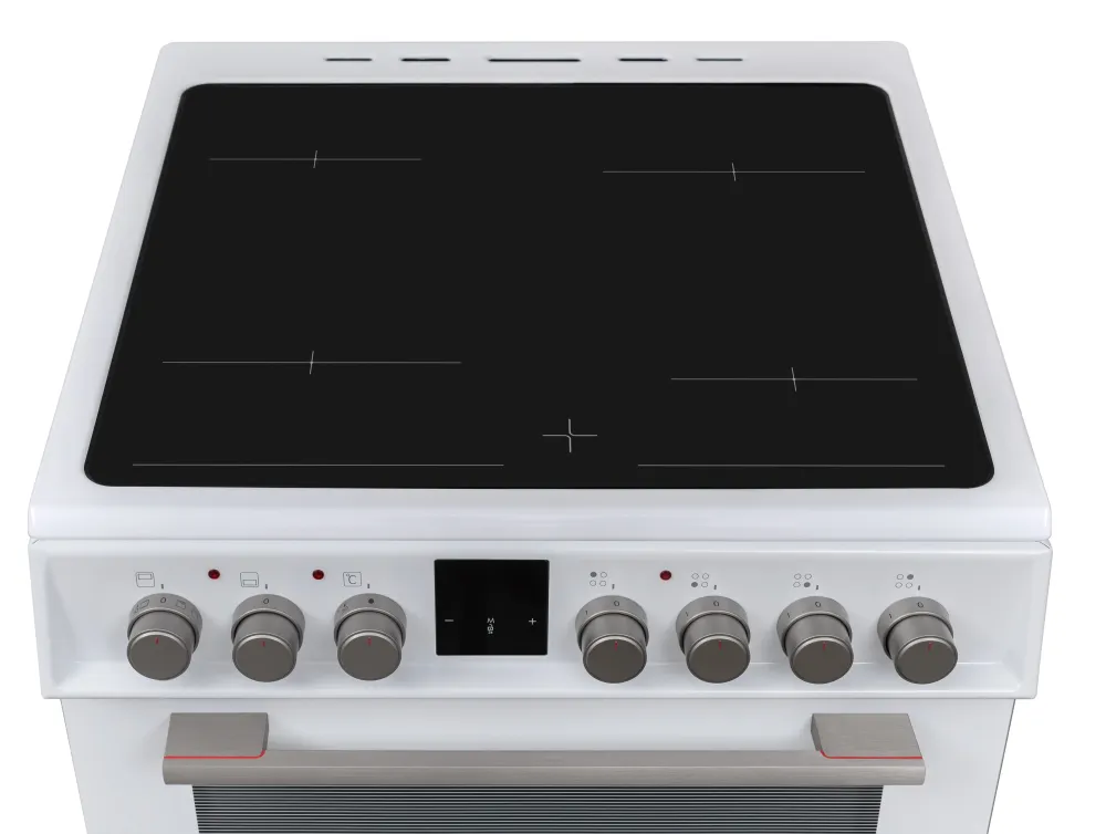 Sharp KF-66DVDD04WM1K-EN Forno Doppio Vitroceramico Libera Installazione 60x60cm, Bianco