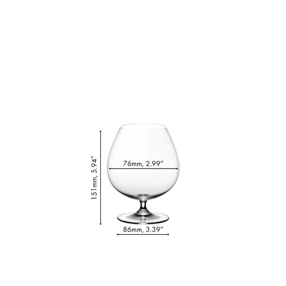 RIEDEL Vinum Calice Bicchiere da Brandy Set 2 Pezzi 885ml Cristallo