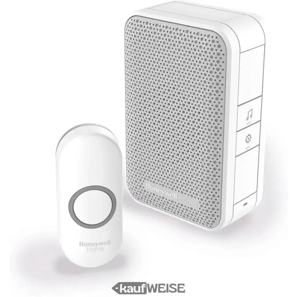 Campanello senza fili Honeywell Home DC311N - Portatile e alimentato batteria | Bianco | Forte e chiaro