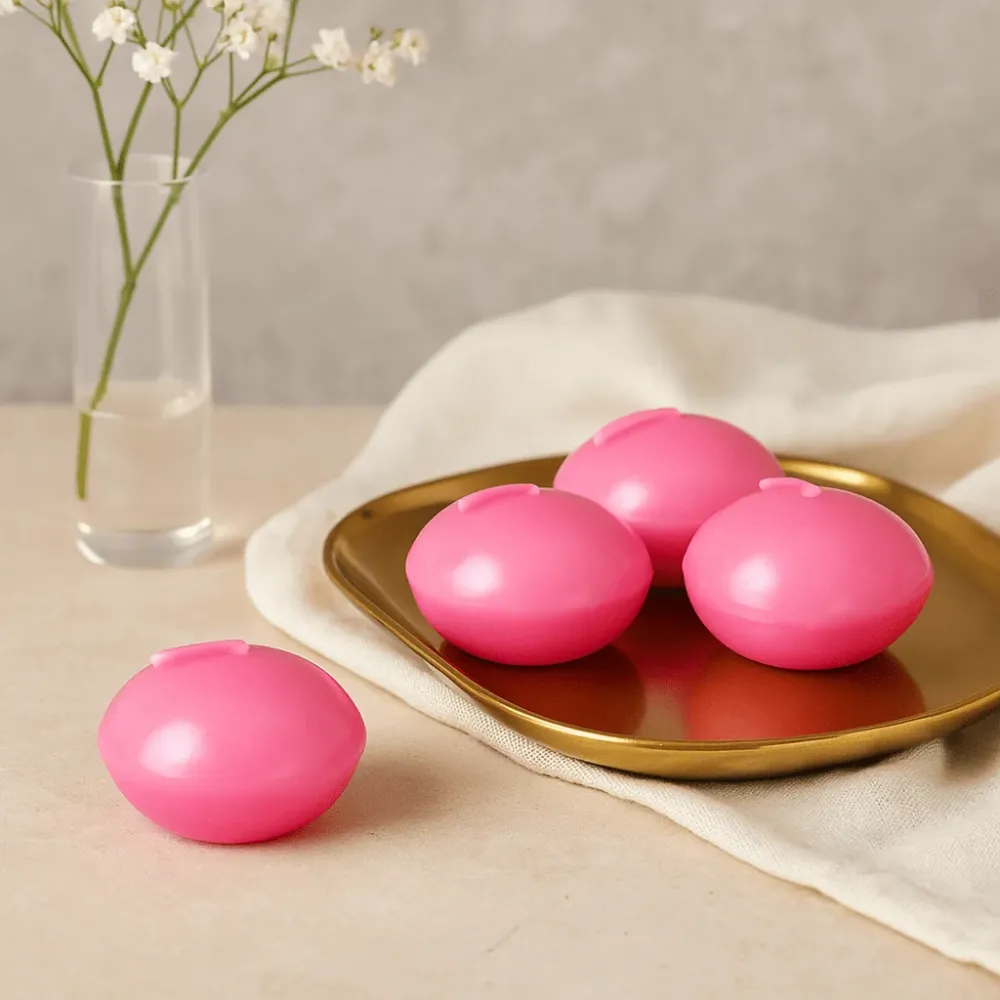 Candele galleggianti piccole rosa non profumate confezione da 10