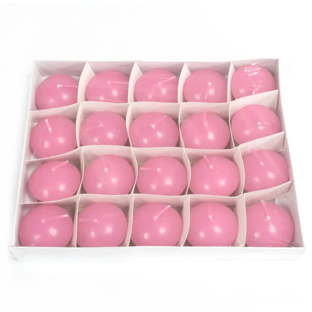Candele galleggianti piccole rosa non profumate confezione da 10