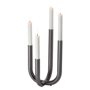 PHILIPPI Portacandele Festive Inox 20x20x30 cm nero